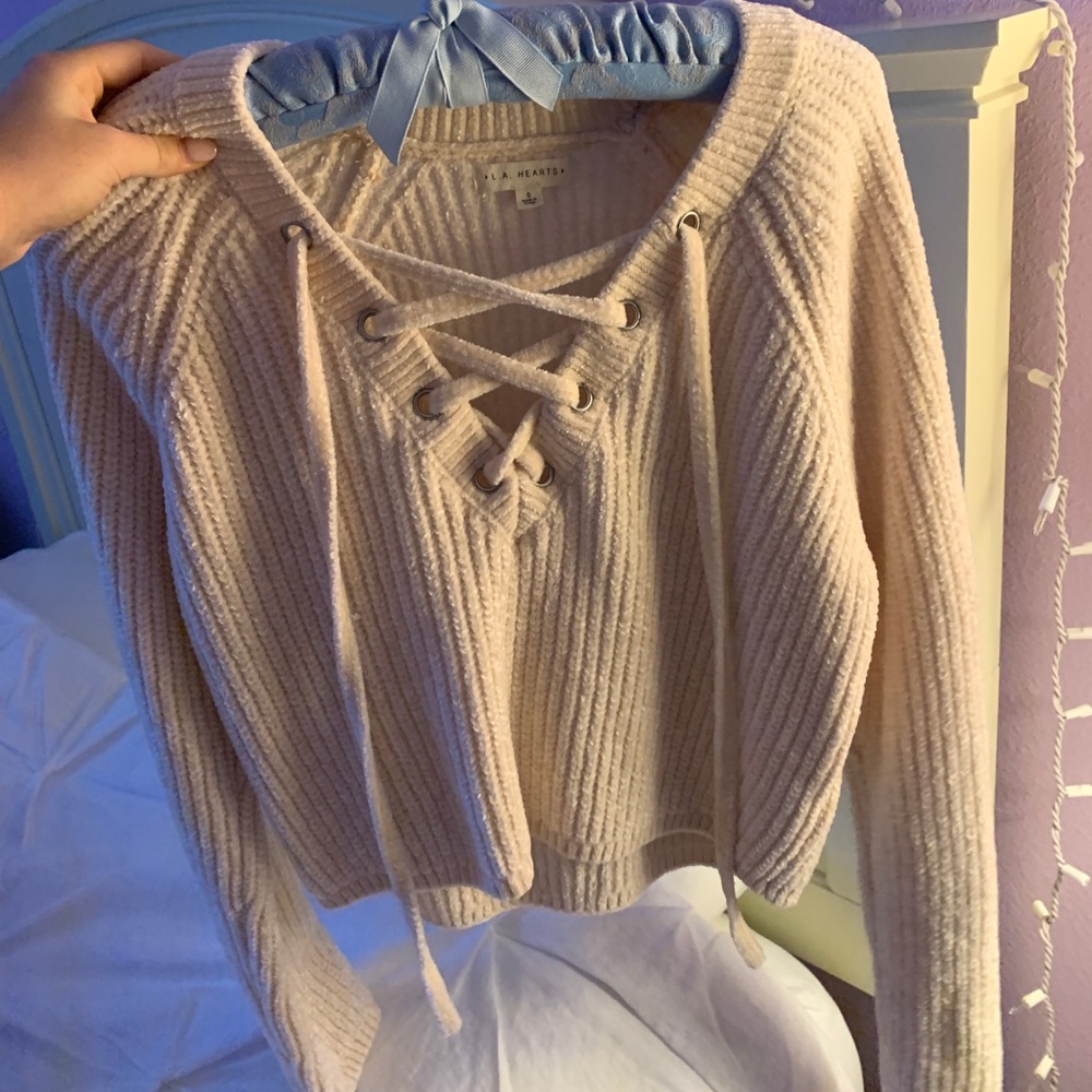 PacSun LA Hearts Cream Sweater